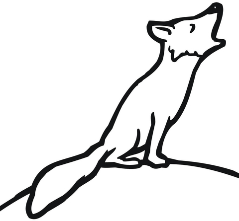 Red Fox Howling Coloring Page